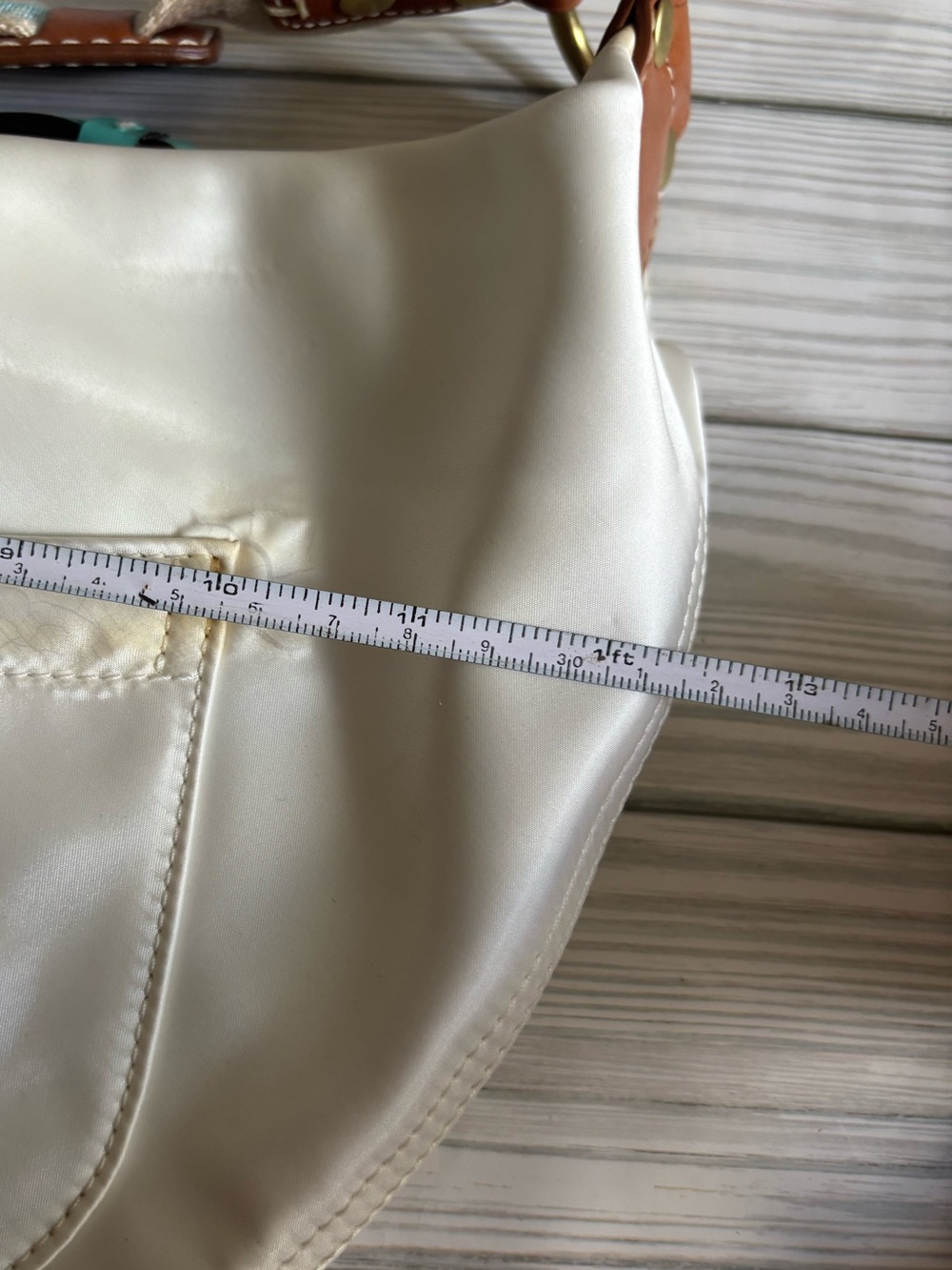 Vintage Y2K Coach Ivory Satin Hampton Shoulder Hobo Bag - Picture 14 of 15